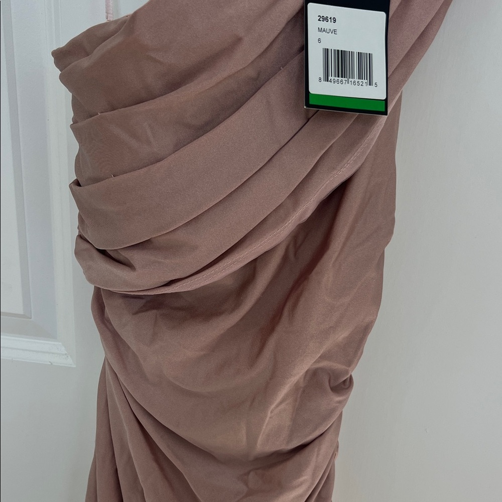 BRAND NEW La Femme Elegant Mauve one shoulder dress NWT it’s a deal see picture